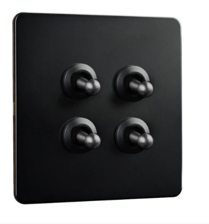 Antique Black 4 Gang Toggle Wall Switch