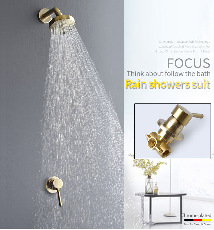 Brushed Gold Shower Mixer 202346 TIC Bathrooms