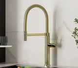 Polished Gold Spring Kitchen Mixer #202438