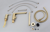 Brushed Gold Modern Bath Mixer with Hand Shower #201868