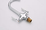 Chrome Kitchen Mixer with Ceramic White Handles #201732