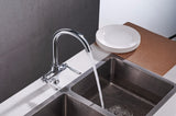 Chrome Kitchen Mixer with Ceramic White Handles #201732