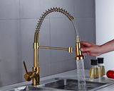 Gold Spring Arc Kitchen Mixer #201858