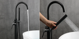 Matt Black Modern Freestanding Bath Mixer #1713