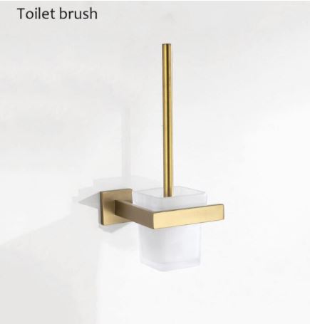 Brushed Gold Angular Toilet Brush Holder #201847