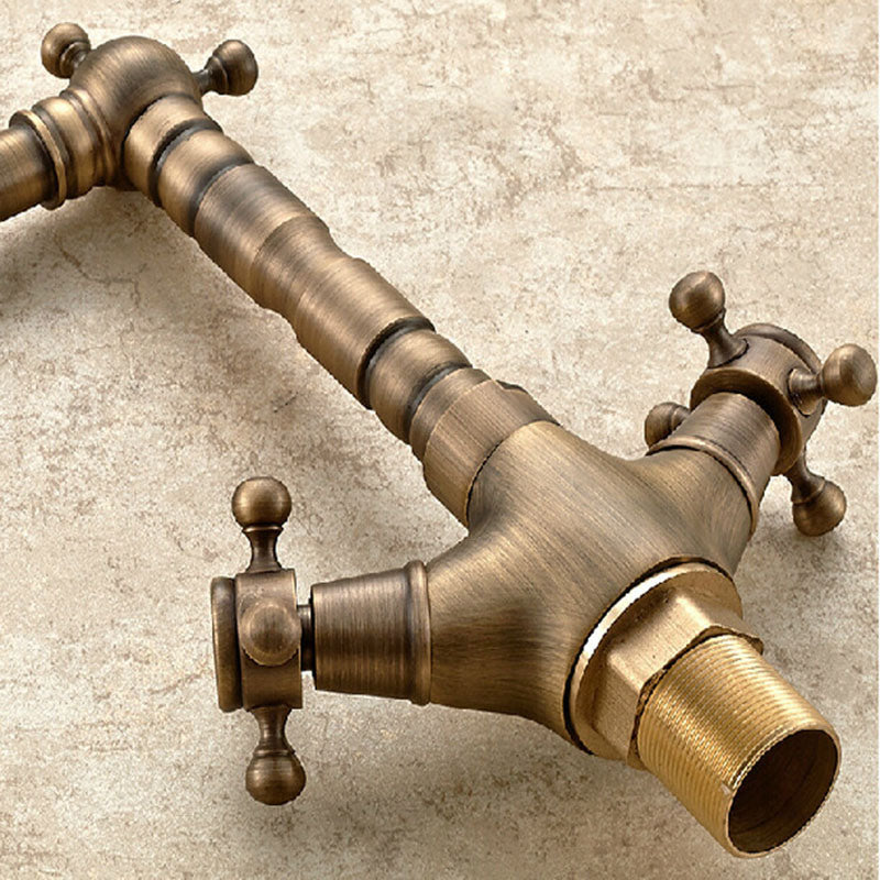 Classic Antique Brass Basin Mixer Short #20177 – TIC Bathrooms