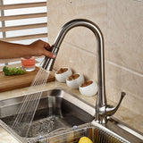 Brushed Nickel Contemporary Dual Sprayer Kitchen Mixer #201724