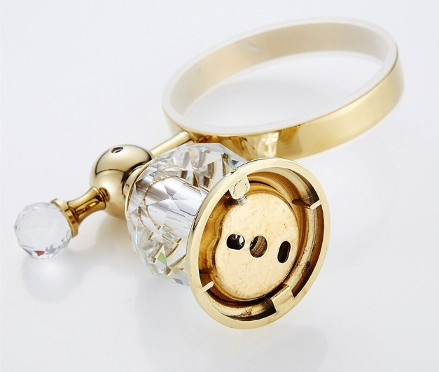 Handmade Gold Crushed Crystal Toilet Brush Holder, Large Bling Toilet Brush Holder For Home Toilet Bowl Cleaner Brush Bathroom Scrub Brush, Filled With Sparkly Crystal Crushed Diamond, 10.2" Height - View #10