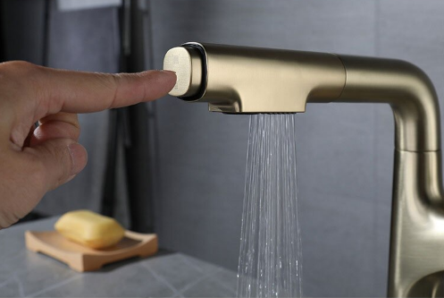 Brushed Gold Pull Out Kitchen Mixer #20227 – TIC Bathrooms