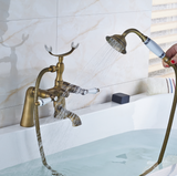 Brass Bath Mixer Ceramic Handles & Telephone Hand Shower #201744