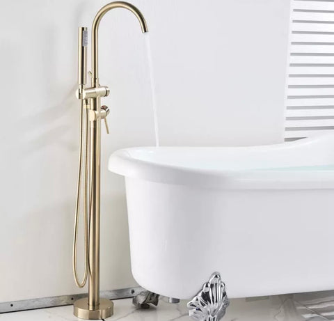 Brushed Gold Modern Freestanding Bath Mixer #1717