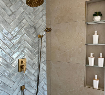 Antique Brass Shower Unit with Ceramic Hand Shower #20161