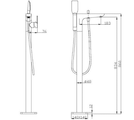Polished Gold Modern Bath Mixer #202441