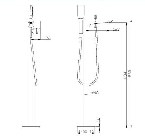 Polished Gold Modern Bath Mixer #202441
