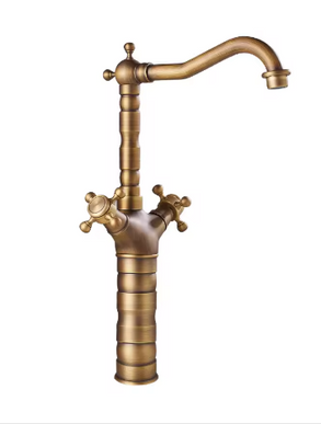 Classic Antique Brass Tall Basin Mixer  #201745