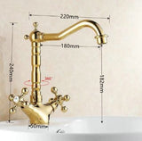 Classic Antique Shiny Gold Basin Mixer Short #202360