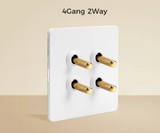 Carved White & Brass Toggle Light Switch 4 levers