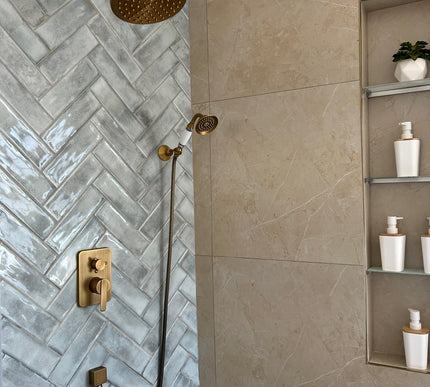 Antique Brass Shower Unit with Ceramic Hand Shower #20161