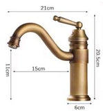 Antique Brass Short Basin Mixer #202656