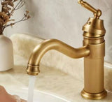 Antique Brass Short Basin Mixer #202656