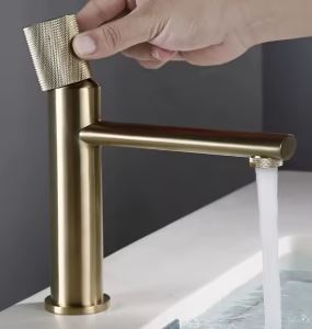 Brushed Gold Short Basin Mixer #202657