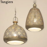 Moroccan Brass Rustic Pendant Light – Bell #2033