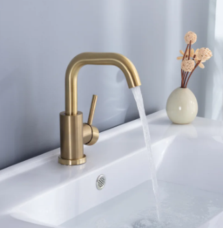 Brushed Gold Mini High Arc Mixer #202397