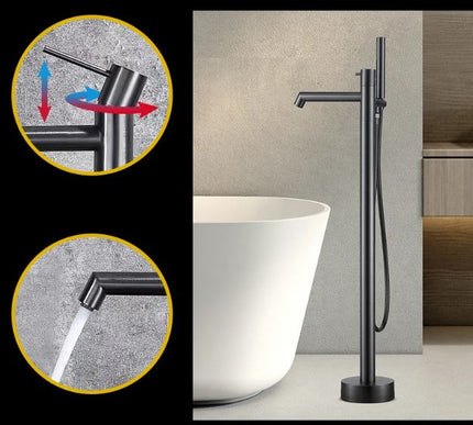 Gunmetal Grey Floor Stand Bath Mixer #202418