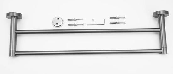 Gun Metal Grey Minimal Double Towel Rail #202416