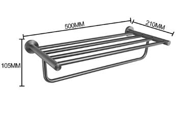 Gun Metal Modern Towel Rack and Rail #202411