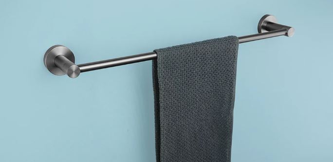 Gun Metal Grey Minimal Single Towel Rail #202417