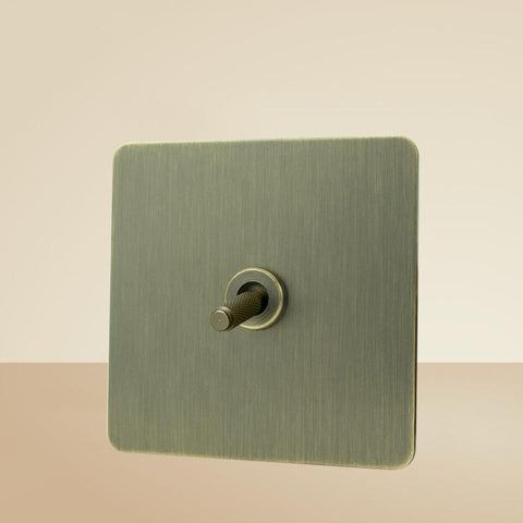 Carved Brass Toggle Switch