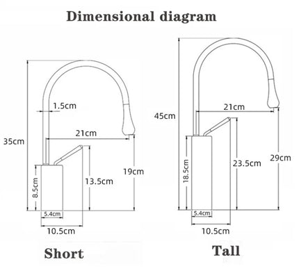 Black Teardrop Tall Basin Mixer #1702