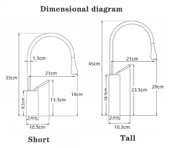 Black Teardrop Tall Basin Mixer #1702