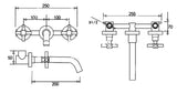 Modern Brass Cross Handle 3 Hole Basin Mixer #20103