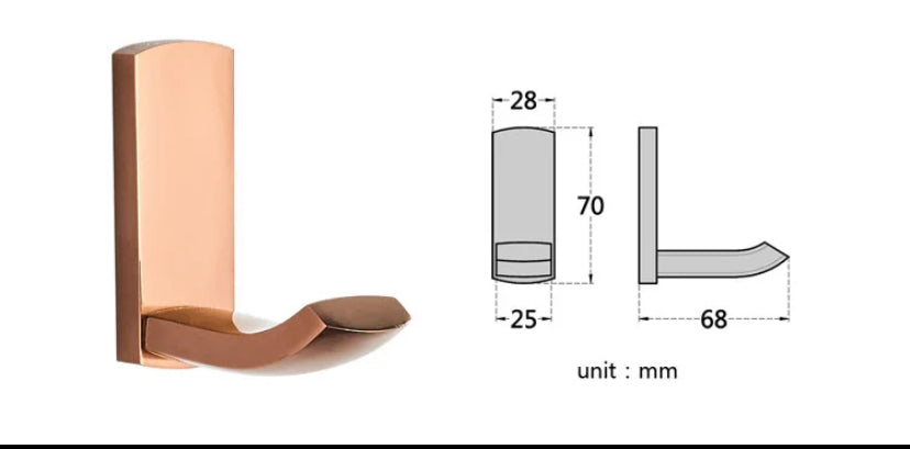 Rose Gold Modern Robe Hook #202399