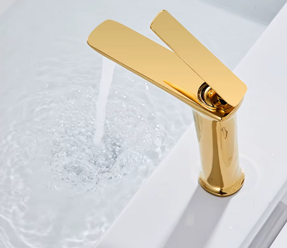 Gold Tall Modern Basin Mixer #202523