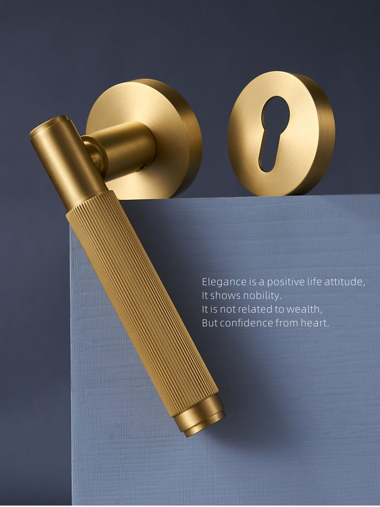 Brushed Gold Door Handle 202344 TIC Bathrooms