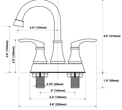 Modern Brushed Gold Basin Mixer #202345