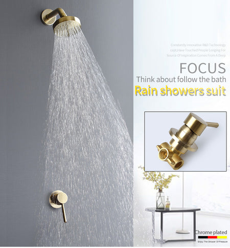 Brushed Gold Shower Mixer #202346