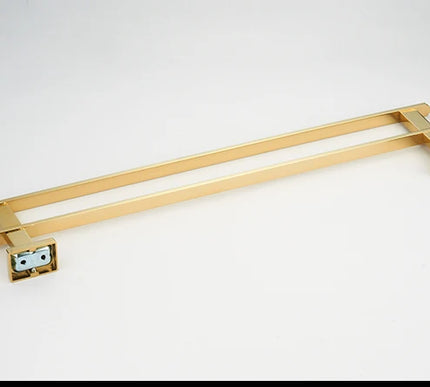 Shiny Gold Angular Bar Double Towel Rail #202362