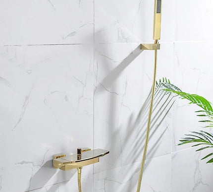 Modern Shiny Gold Bath Mixer #202339