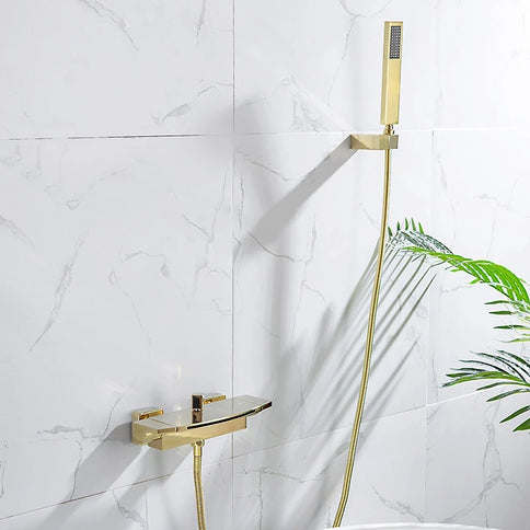 Modern Shiny Gold Bath Mixer #202339