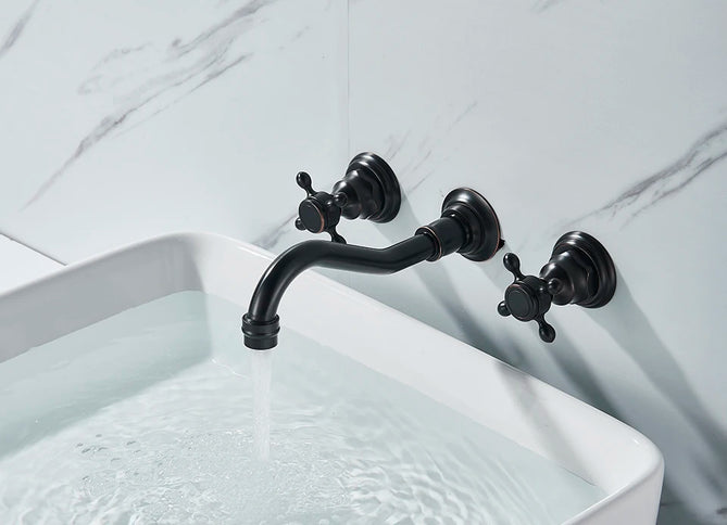 Oil Rubbed Wall Mount Mixer 3 Piece #202358