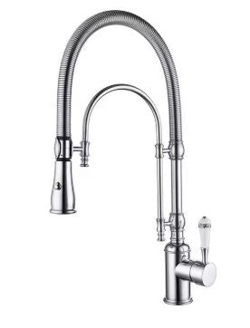 Chrome Single Ceramic Lever Kitchen Mixer with Extending Nozzle #202659