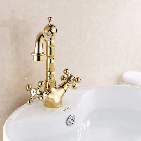 Classic Antique Polished Gold Basin Mixer #202360