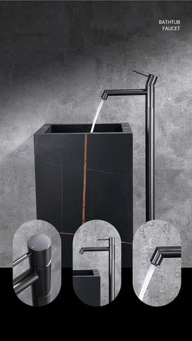 Gunmetal Grey Floor Stand Basin Mixer #202403
