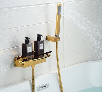 Modern Shiny Gold Bath Mixer #202339