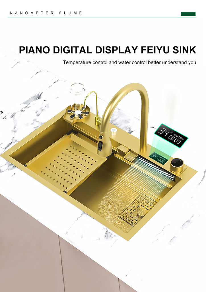 Brushed Gold Kitchen Sink Complete 202338 TIC Bathrooms