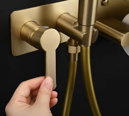 Brushed Gold Bidet with Toilet Roll Holder #202522